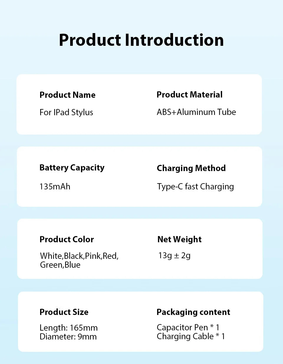 For Apple Pencil Stylus For iPad A16 Air 11 5 4 Pro 11th 13 12.9 M5 M4 M3 M2 Pens 10 9 8 10th 9th Generation Mini 7 6 Touch Pen
