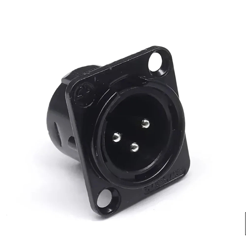 Male Female Panel Audio Microphone HF XLR 3pin Jack Plug Connector Black silver YS145BG YS146BG Copper Contact XLR Metal Socket