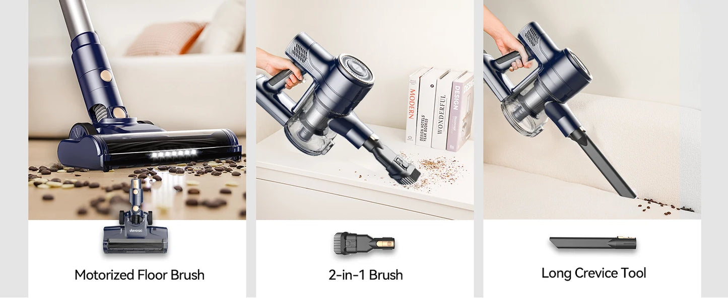 INSE I8 Corded Vacuum Cleaner Free-Stand Stick Vacuum 25KPa 600W Powerful 6 in1 Lightweight Handheld Cleaner for Carpet Pet Hair