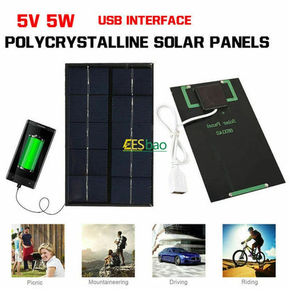 5V USB Solar Charger Outdoor Portable Waterproof Hiking Camping for Power Bank Phone Small Electronics  portable solar panel