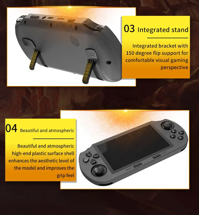 SF3000 handheld game console with a 4.5-inch large screen, supporting e-books, MP4， Music function, built-in 20000+games