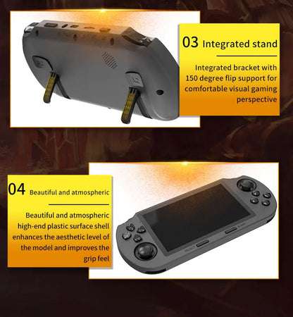 SF3000 handheld game console with a 4.5-inch large screen, supporting e-books, MP4， Music function, built-in 20000+games