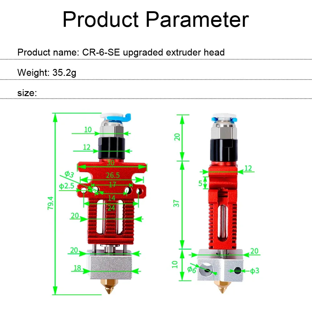 High Quality 3D Printer Parts Hotend Print Head MK8 Extruder Kit J-head Hot End For Creality CR10 Ender 3 S1 CR10S Pro CR-6 SE