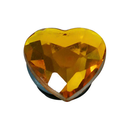 1PCS Bling Crystal PVC Shoe Charms Flower Heart Shaped Gem DIY Accessories Shoe Decorations Charms Transparent Diamond