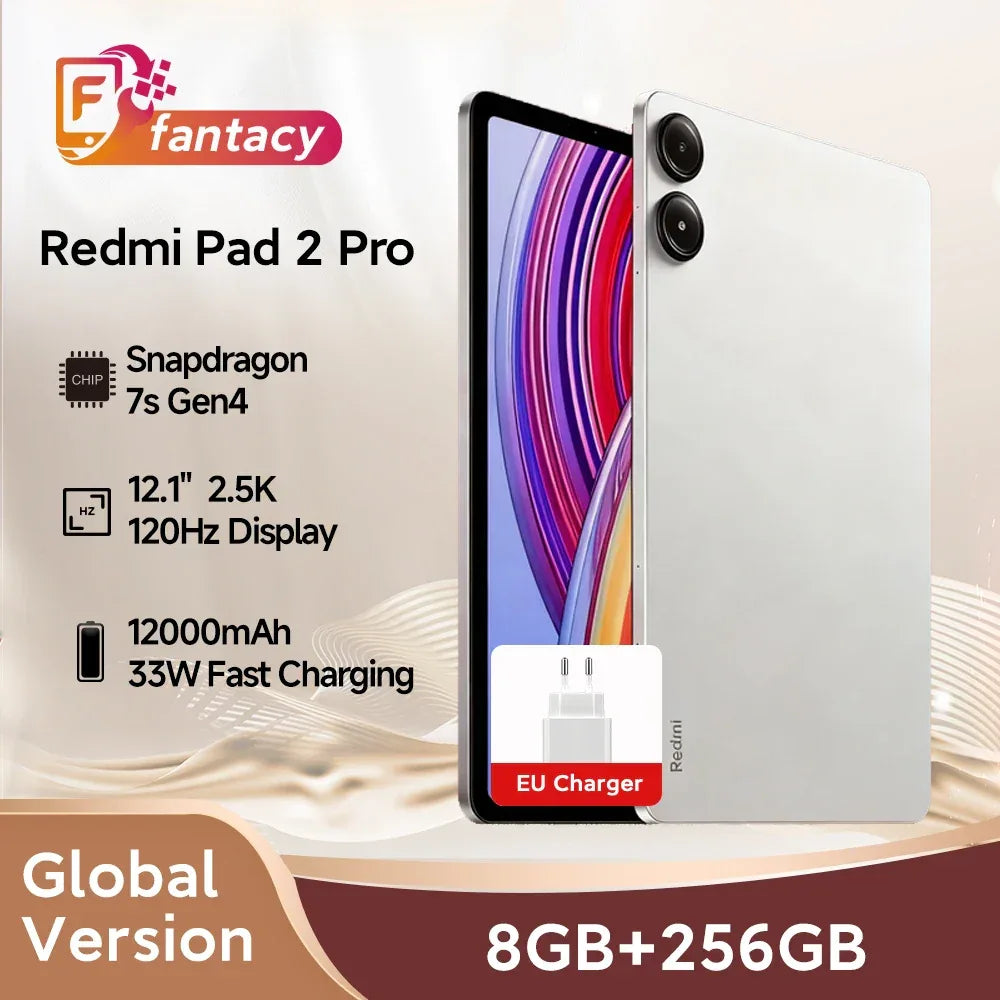 Xiaomi Redmi Pad 2 Pro Global Version Snapdragon 7s Gen 4 12.1" 2.5K Crystal clear Display 33W Fast Charging 12000mAh Battery
