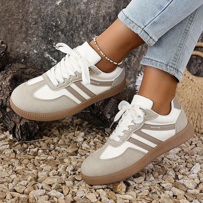 White Platform German Training Shoes Women 2026 Spring Non Slip Thick Sole Casual Sneakers Woman Lace Up Sport Shoes Flats Mujer