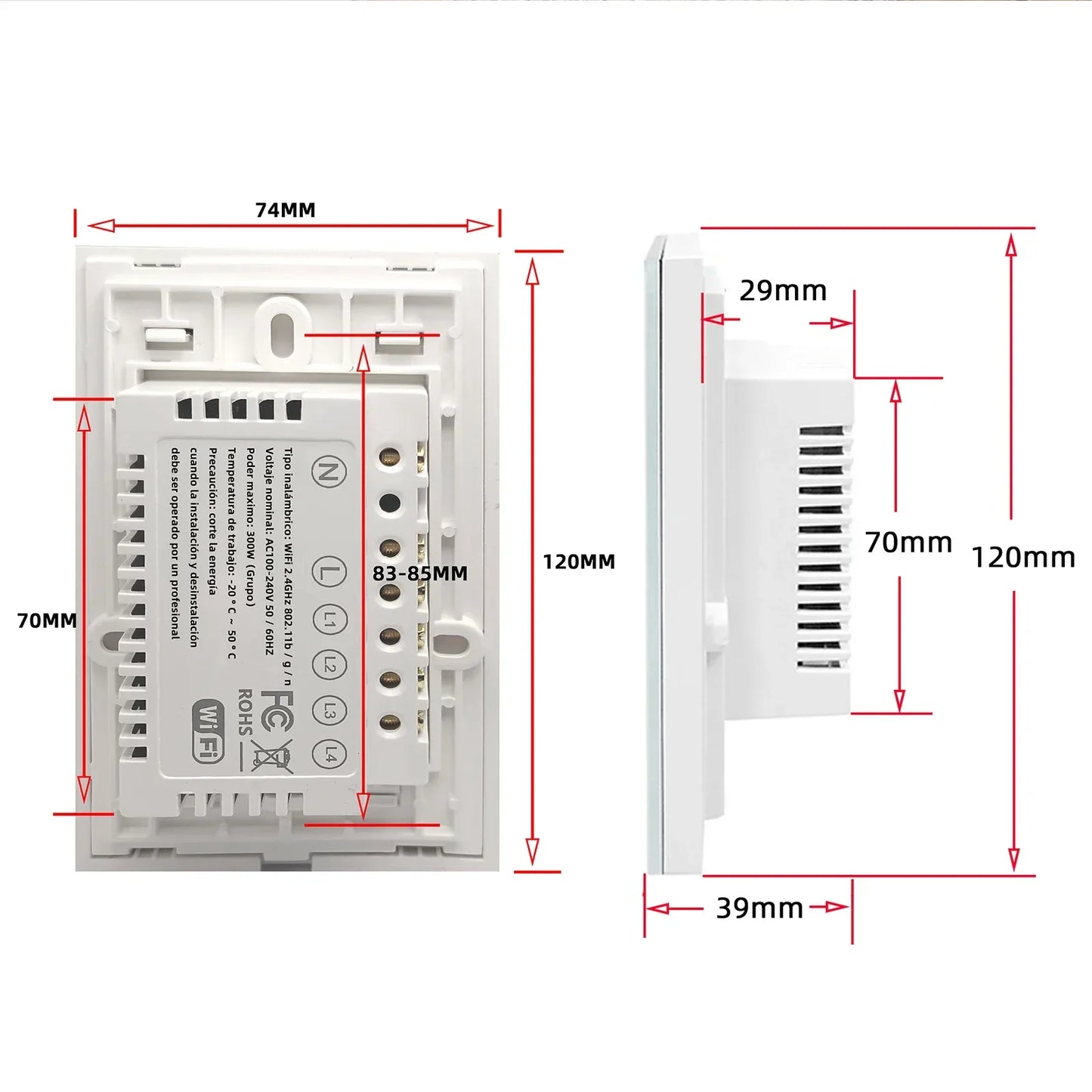 Touch switch, Smart Switch, WiFi switch, control switch, Compatible with Alexa Tuya Google, with neutral