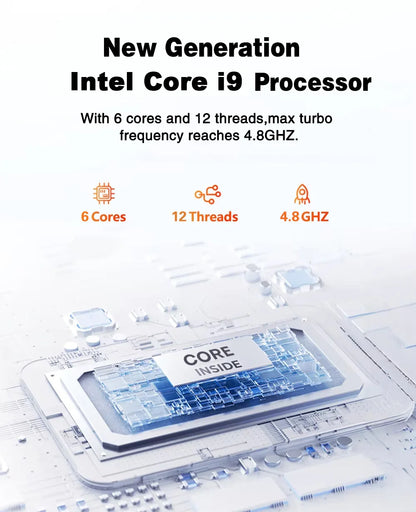 2026 Windows11 Pro Mini PC Protable Gaming i9 10980HK N150 16/32GB RAM WIFI6 BT5.2 4K 1/2TB SSD 1000Mbps Mini Gamer Computer PC