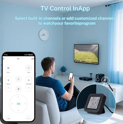 Tuya WiFi IR Remote Control With Temperature Humidity Sensor for Smart Home APP via Smart Life Work with Yandex Alexa