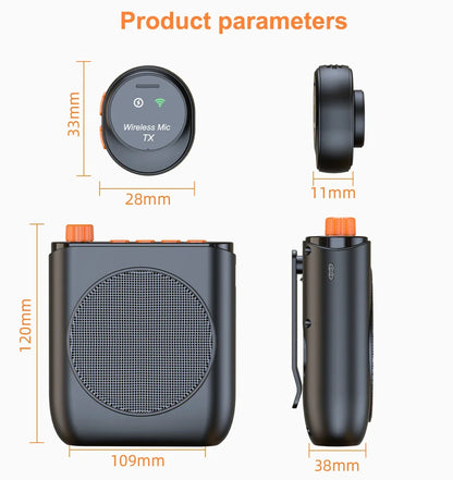 Portable Magnetic Megaphone Voice Amplifier Mini Audio Speaker with Microphone Rechargeable Loudspeaker for Teachers Tour Guider