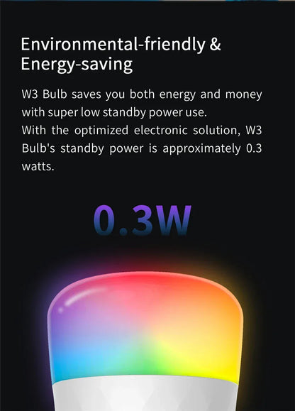 Global Version Yeelight Smart LED Bulb W3 E26 WiFi Connection Dimmable Voice Control Compatible with Mijia Google Home