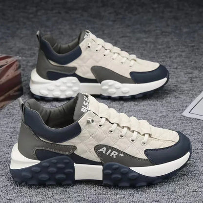 Men's Breathable Low-Top Dad Shoes with Thick Sole Comfortable Running Sneakers Korean Style Spring Season Sport Shoes