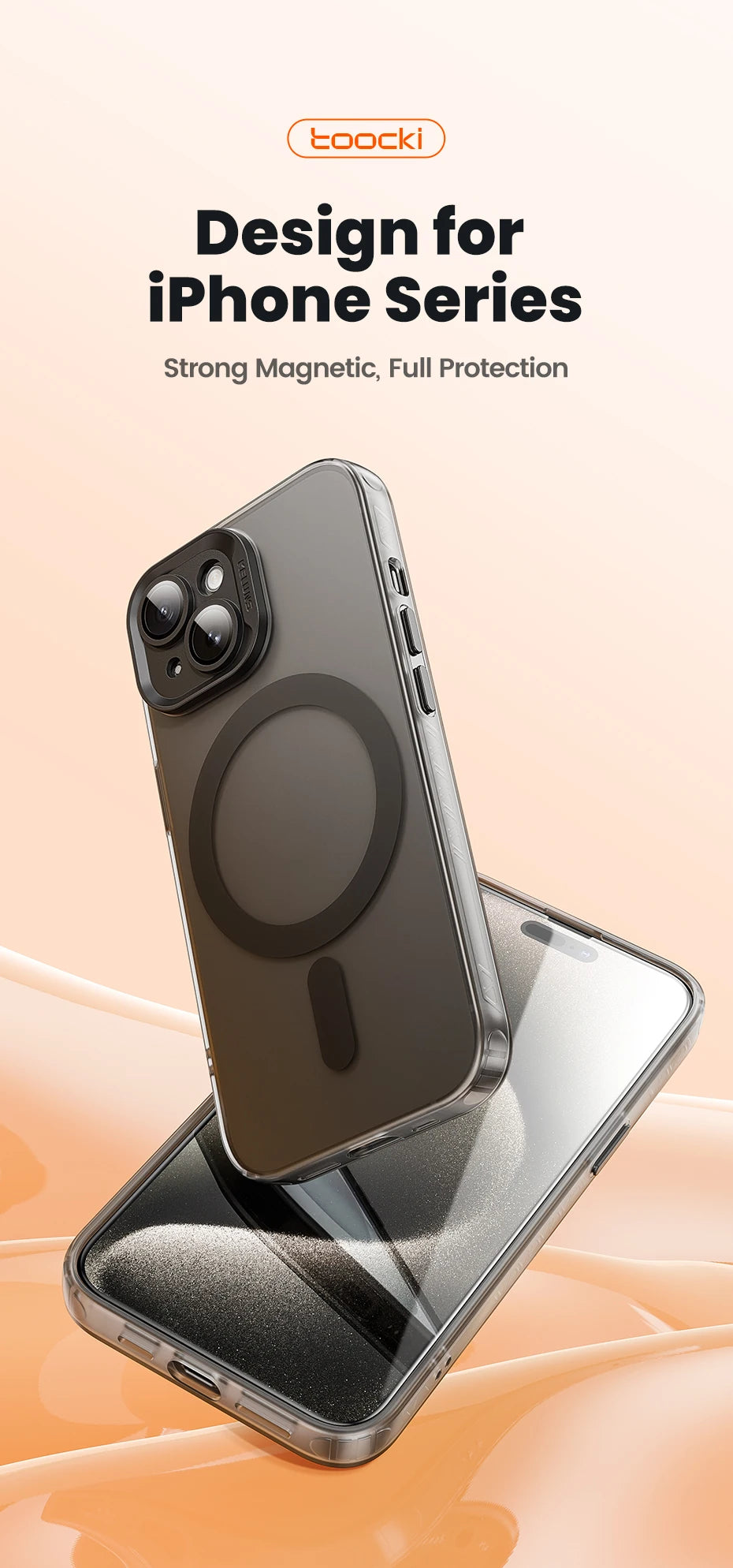 Toocki Magnetic Phone Case For iPhone 15 14 Pro Plus Wireless Charging Cover For iPhone 13 12 Pro Max Shockproof Protective Case