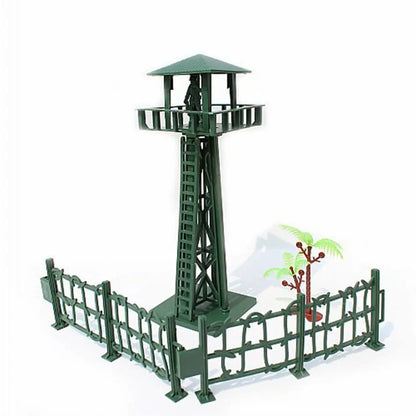 1Set Military Scene Accessories German Army Base Barbed Wire Building Block Fence Isolation Net Door Parts MOC Bricks Toys Kids