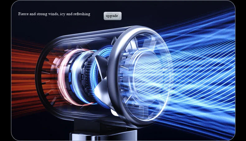 Handheld Fan with Semiconductor Cooling, Ice Compress, Ultra-Long Battery Life, Foldable Tabletop, Digital Display, Mini Fan