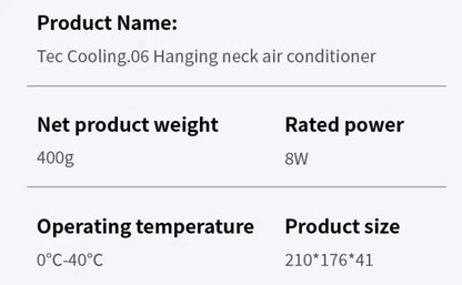 New Hanging Neck Fan Wearable Air Conditioner USB Rechargeable Portable 3 Refrigeration Mute 6000mAh Outdoor Summer Cooler Fans