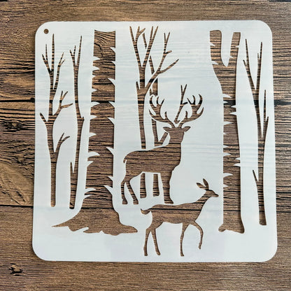 20*20 cm DIY mandala mold for painting stencils stamped photo album embossed paper card on wood, fabric wall christmas deer