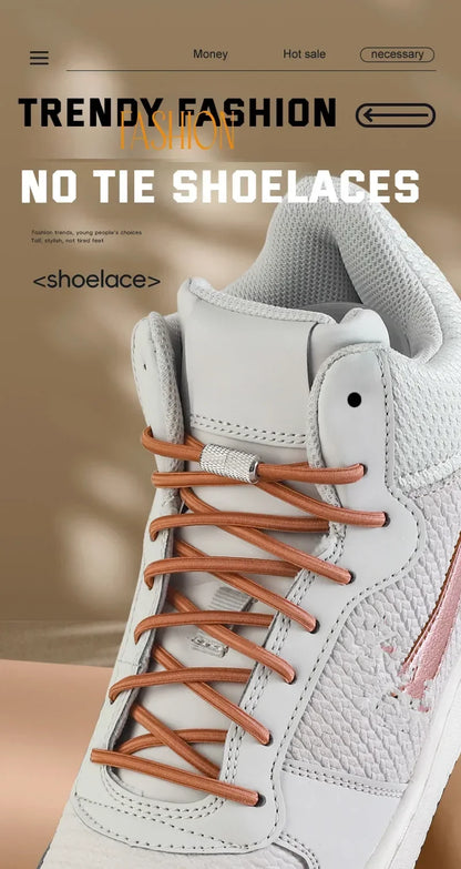New Elastic Laces Sneakers Tennis Round Shoe laces Without ties Kids Adult Rubber Bands No Tie Shoelace Shoe Accessories