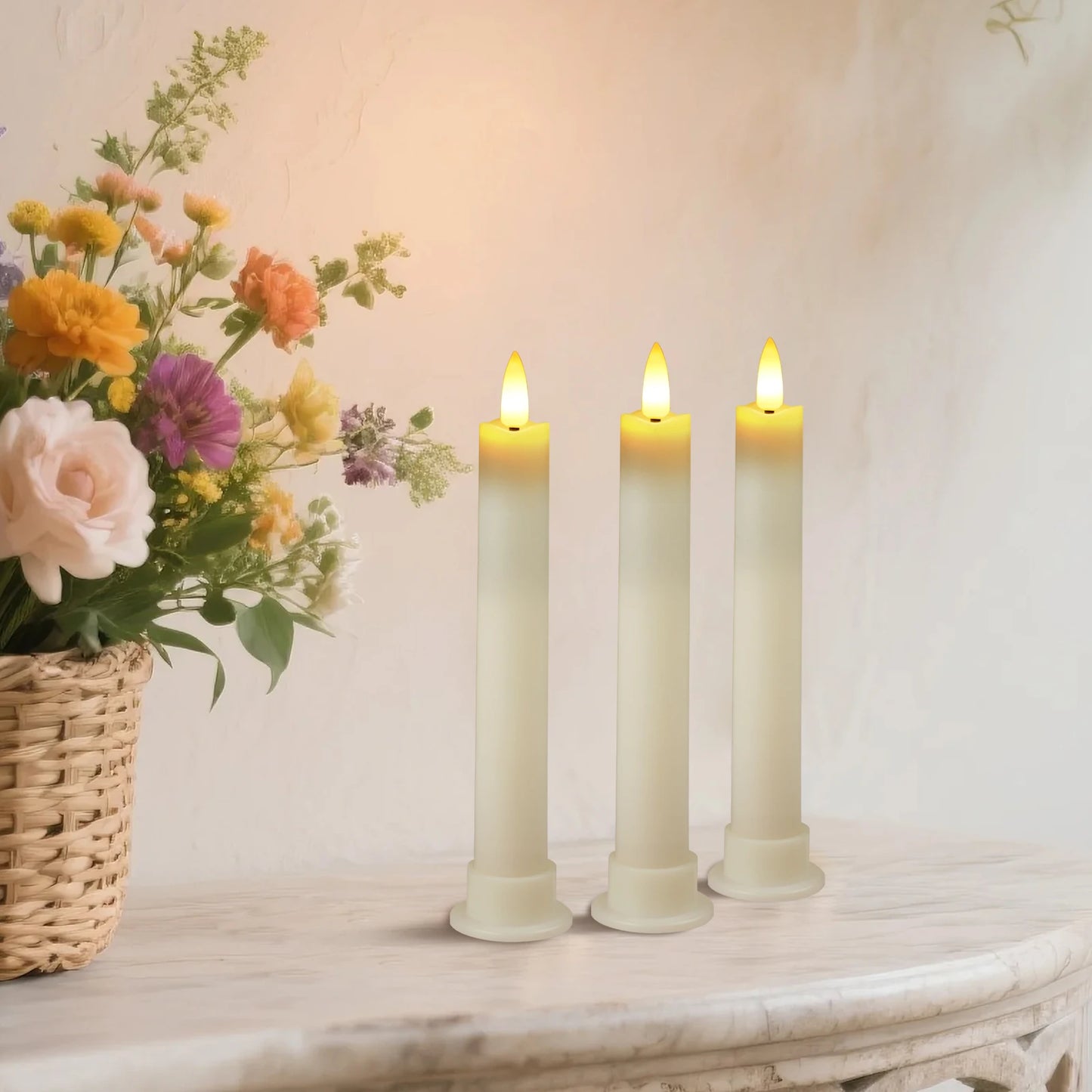 Lot de 6 bougies décoratives LED sans flamme, à piles, avec télécommande et minuterie, pour la maison, les fêtes et les mariages.