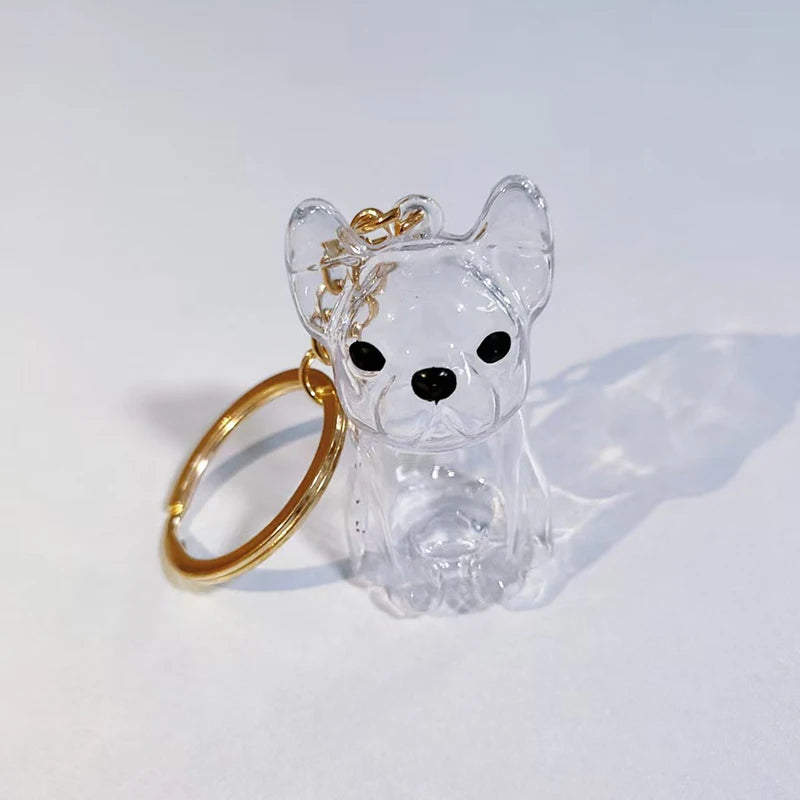 Cute Clear Puppy Hair Memorial DIY Pendant Keychain Decor Keepsake Capsule Pet's Dog Fur Container Pet Lovers Home Display Gifts