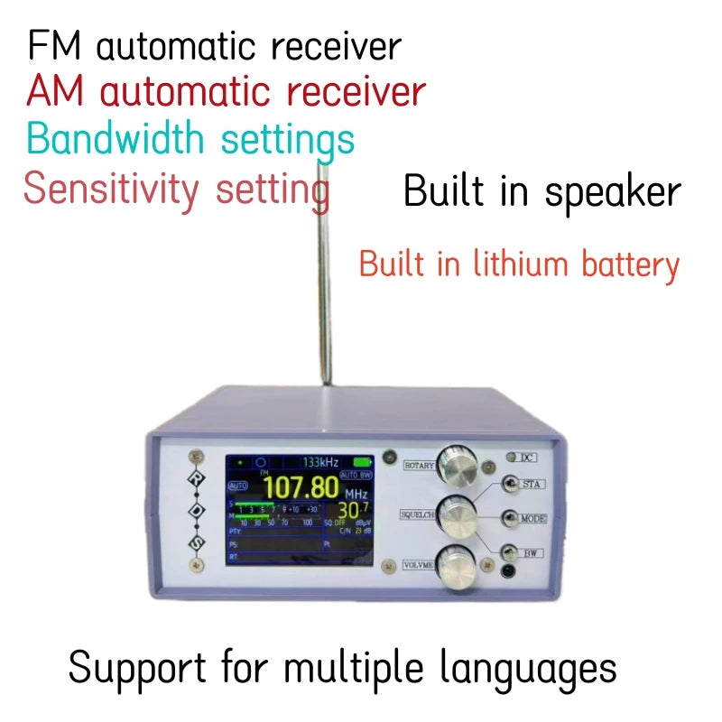 1Set Latest TEF6686 FM SW/MW/LW Full Band Radio RDS + Battery Speaker Charger Antenna FM AM Radio FM AM Radio