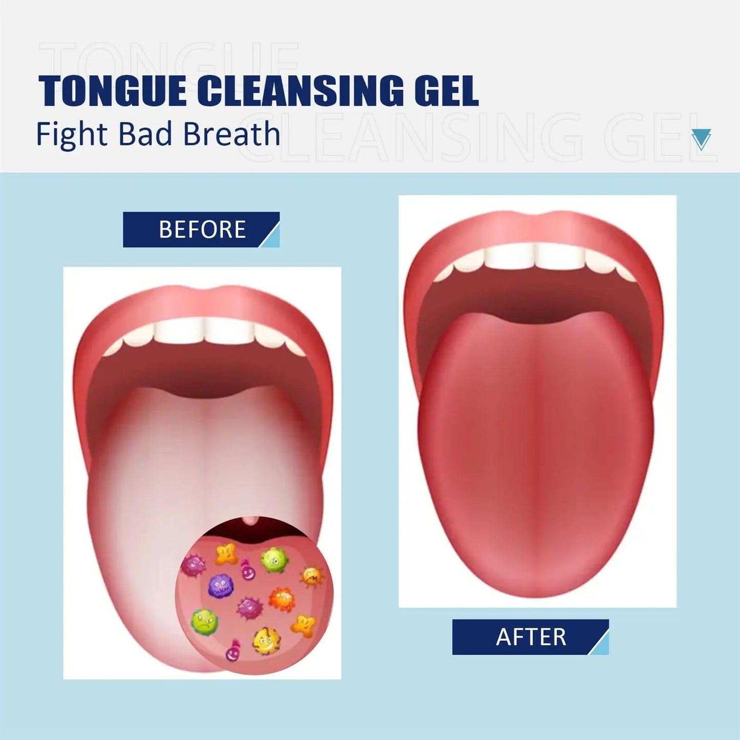 Tongue Cleaning Gel Set Effective Tongue Cleaner Gel Orals Cleaner Set Mint Tongue Scraper & Scrubber Effective Mouth Odor