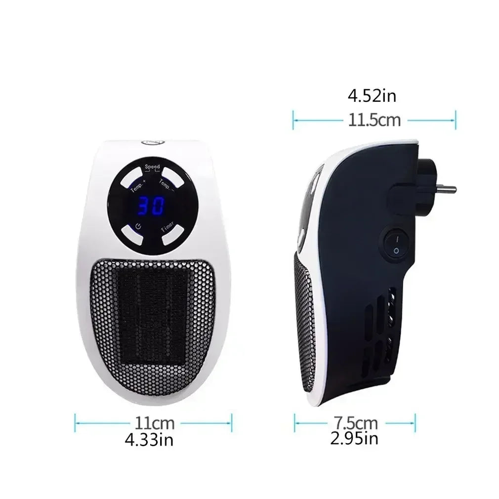 Remote Heater 500W Heater Portable Electric Heater Plug-in Wall Mounted Room Heater Home Appliance Heating Stove Mini Radiator