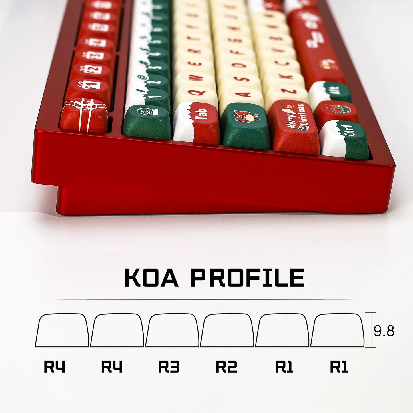 KBDiy Christmas Carnival Keycap Gift KOA Profile Sublimation PBT ISO Keycaps For 60 Wooting Magnetic Mechanical Keyboard Gaming
