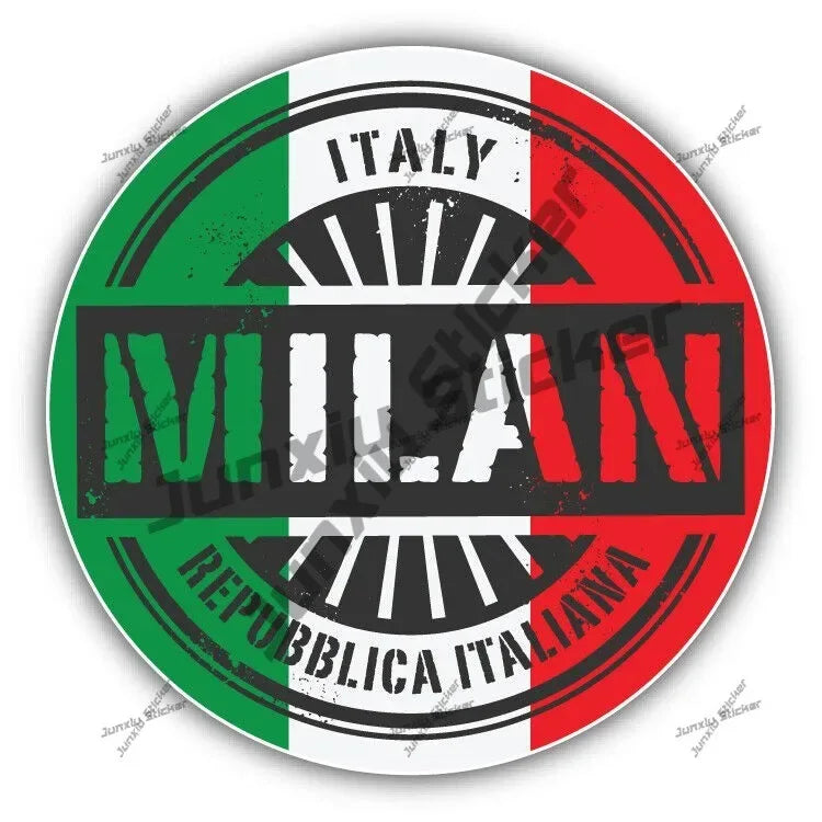 Lombardia Marche Molise Italy Flag Emblem Vinyl Sticker Decoration Naples Napoli Modena Messina Milan Italia Round Seal Flag