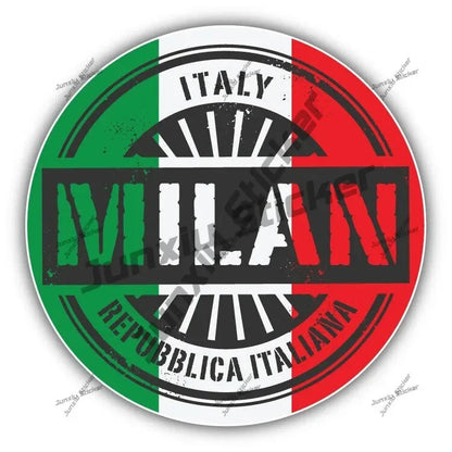 Lombardia Marche Molise Italy Flag Emblem Vinyl Sticker Decoration Naples Napoli Modena Messina Milan Italia Round Seal Flag