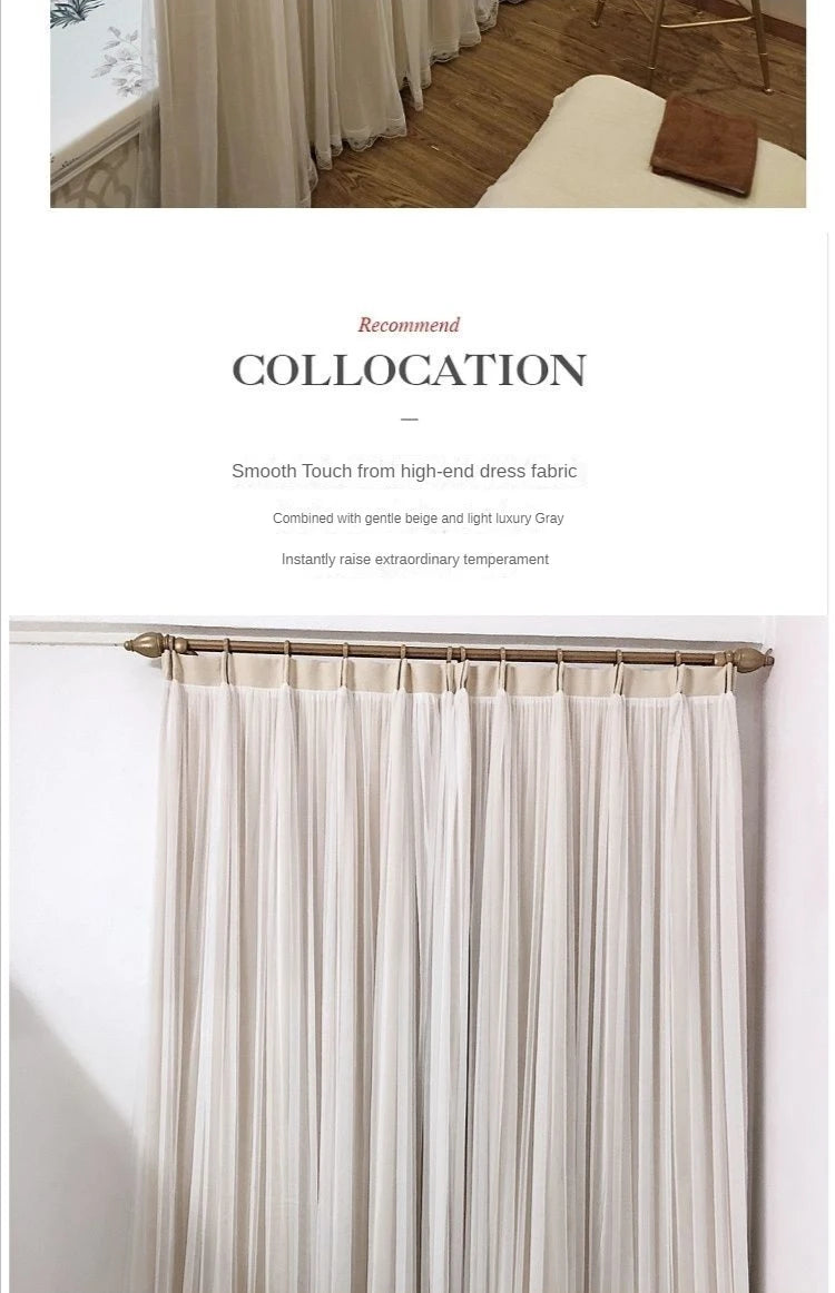 Nordic Style Solid Color Cloth Yarn Integrated Blackout Curtain Modern Bedroom Shade Curtains Living Room Luxury 나비주름 커튼 Шторы