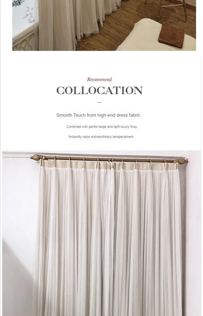 Nordic Style Solid Color Cloth Yarn Integrated Blackout Curtain Modern Bedroom Shade Curtains Living Room Luxury 나비주름 커튼 Шторы