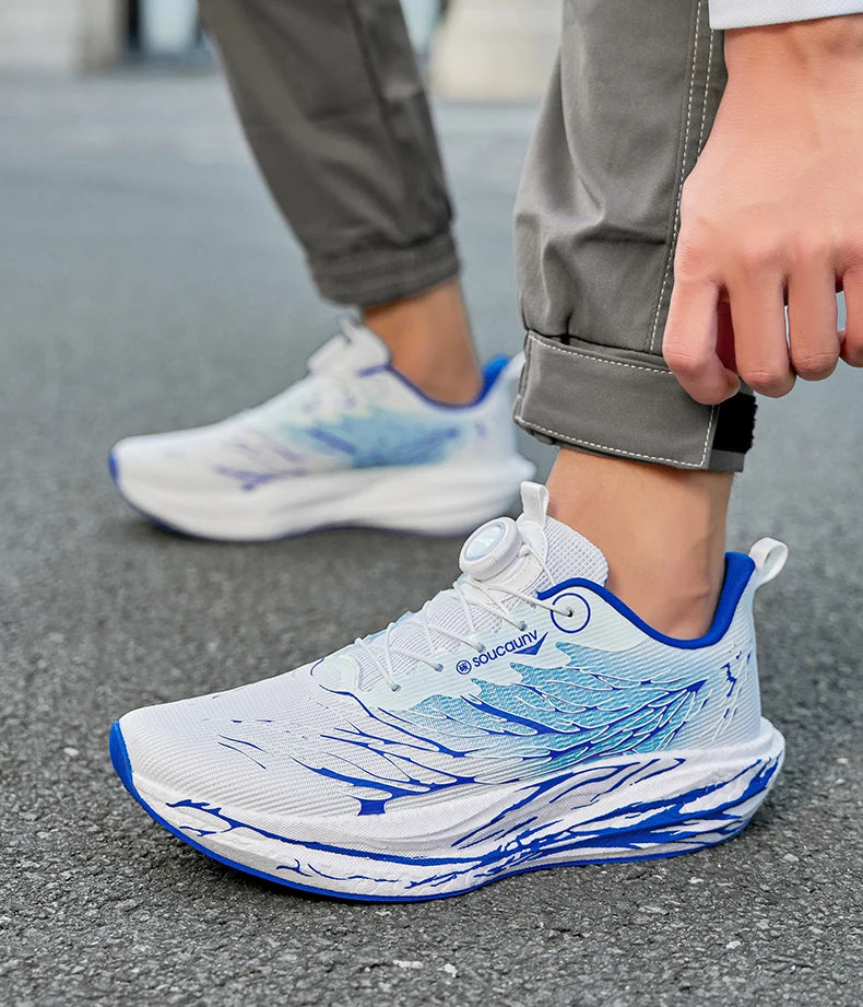 Fluorescence Running Shoes CarbonBoard Marathon Men Sports Casual Tenis Breathable Womens Comfortable Athletic Nonskid Sneakers