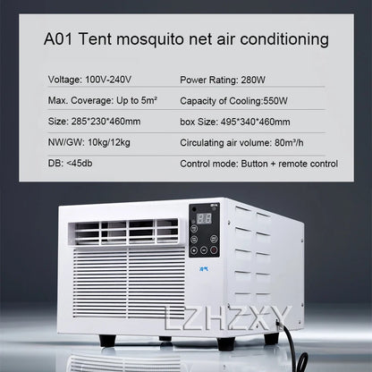 Home Portable Mobile Air Conditioning Dehumidification Desktop Mini Cooling Only Machine Free Installation with Remote Control