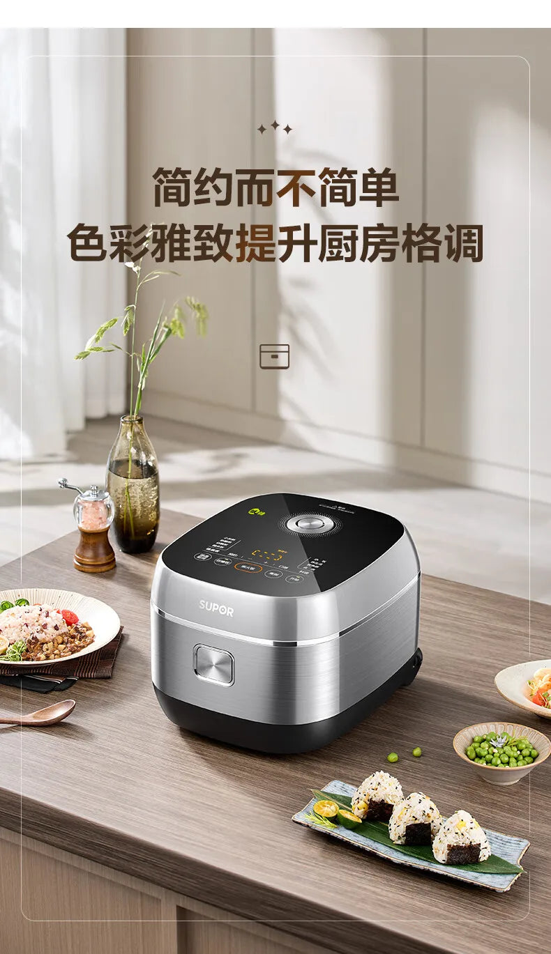 SUPOR 4L IH Ball Pot Rice Cooker Titanium Uncoated Non-Stick 316L Liner For 3-8 People 220V