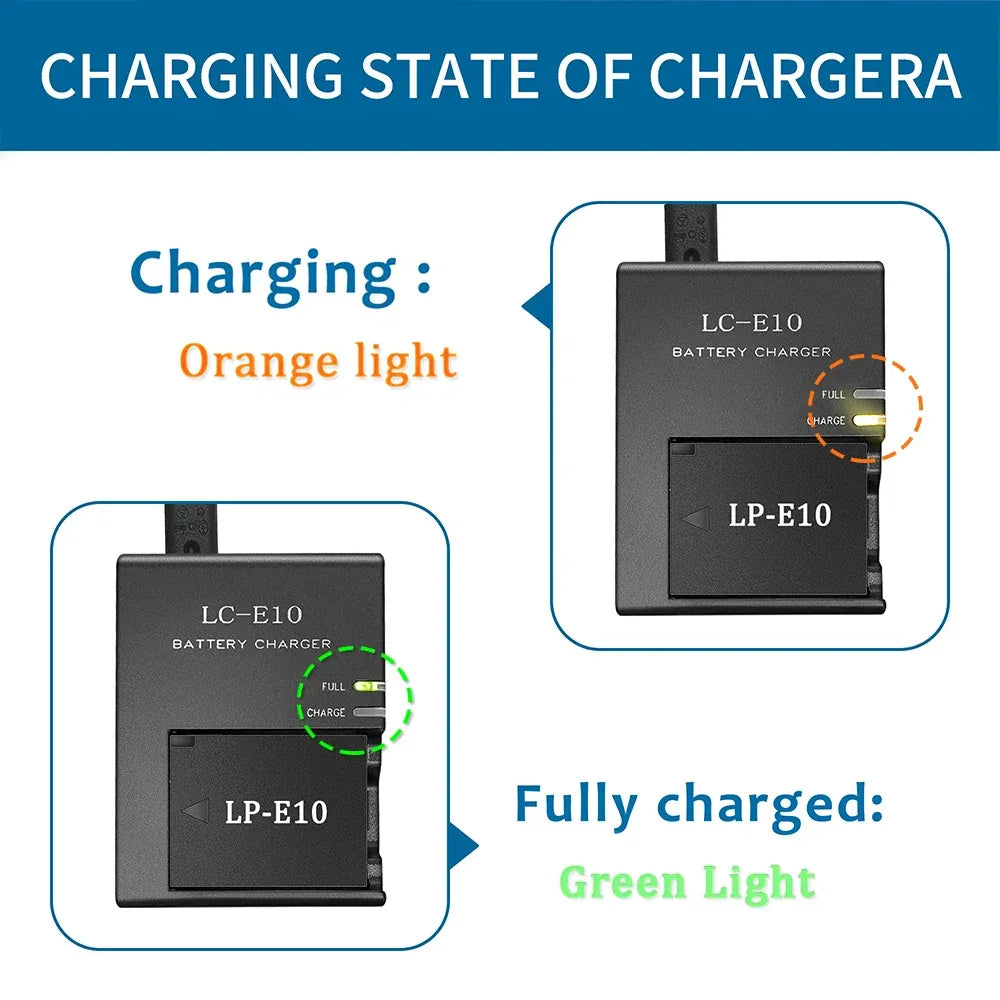 LC-E10/E LC-E10C LP-E10 BATTERY CHARGER For Canon LP-E10 EOS 1100D kiss X50 Rebel T3 EU Standard Plug