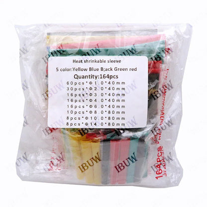328PCS 164-560pcs Heat Shrink Tube Tubing Insulation Shrinkable Tube Assortment Electronic Polyolefin Wire Cable Sleeve Kit