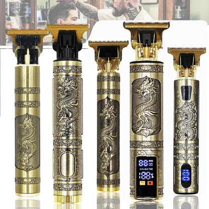 OHS T9 Vintage Electric Hairdresser Oil Shaving Head Pusher Carving Clipper Hair Cutting Machine Precision Trimmer for Men Care