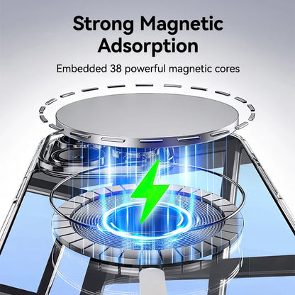 Joyroom Magnetic Case For iPhone 16 15 Pro Max Case Transparent Cover For iPhone 16 Wireless Charger Magnet Cover Anti Yellow