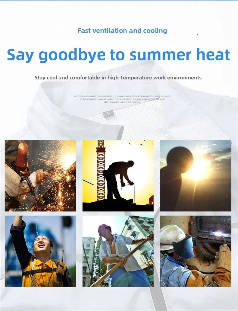 Summer Cooling Vest Men USB Charging Fan Sleeveless Jacket Air Conditioning Clothing Breathable Cool Working Coat for Outdoor Wo
