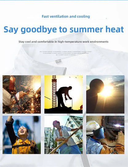 Summer Cooling Vest Men USB Charging Fan Sleeveless Jacket Air Conditioning Clothing Breathable Cool Working Coat for Outdoor Wo