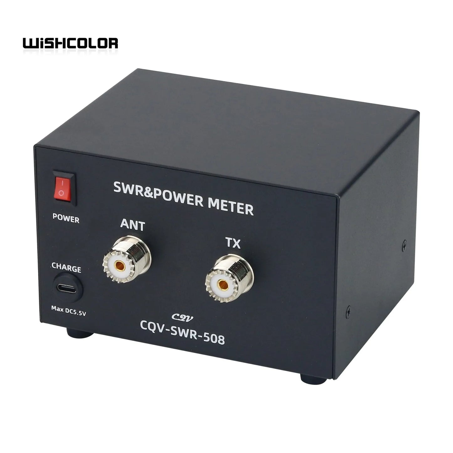 Wishcolor CQV-SWR-508 200W 1.8-54MHz Digital SWR & Power Meter 4.3-inch IPS Color Screen Standing Wave Meter for Ham Radio