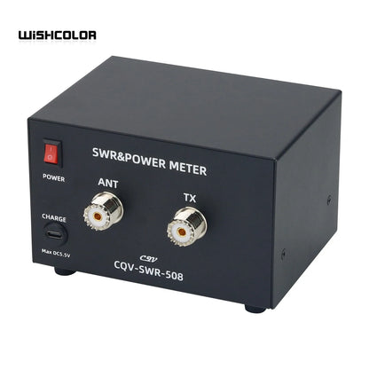 Wishcolor CQV-SWR-508 200W 1.8-54MHz Digital SWR & Power Meter 4.3-inch IPS Color Screen Standing Wave Meter for Ham Radio