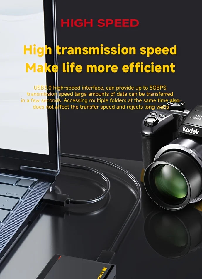 KODAK P190 Portable External Hard Drive 500GB 1TB USB 3.0 HDD Mechanical Mobile Disk for PC Laptop Gaming Storage
