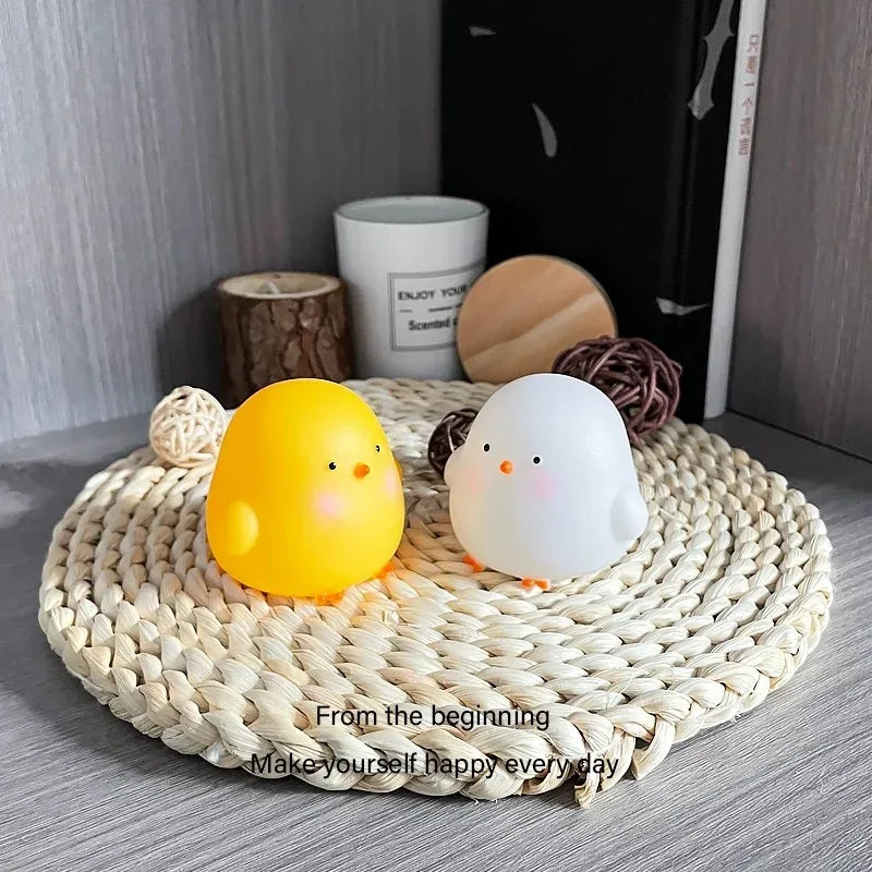 Chick Doll Small Night Light Electronic Luminous Toy Anime Figure Warm Light Atmosphere Decoration Cute Shape Children Gift