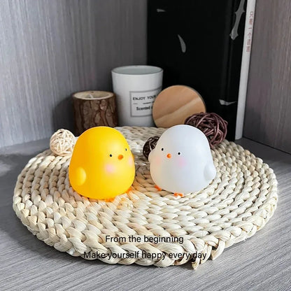 Chick Doll Small Night Light Electronic Luminous Toy Anime Figure Warm Light Atmosphere Decoration Cute Shape Children Gift