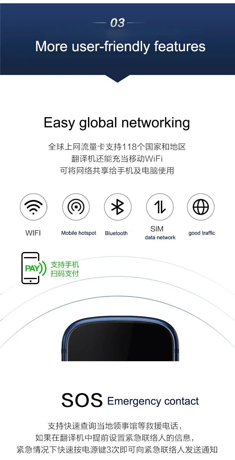iFLYTEK 3.0 Smart AI Electronic Voice Language Offline Translator Easytrans 900 Instant Translate Pocket Portable for Travel