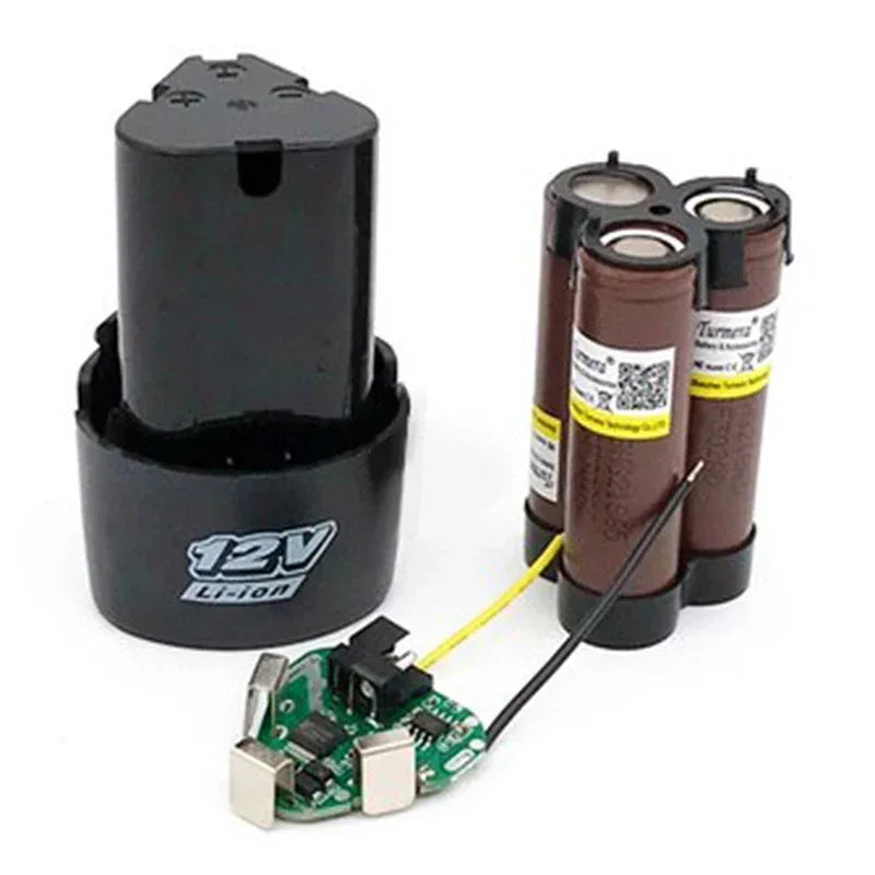 1Pc 3S 10.8V 12V Screwdriver Drill Battery Case Box With 18650 Hoder Brackets 3S 30A BMS Board For Shura Shrika Replace Use