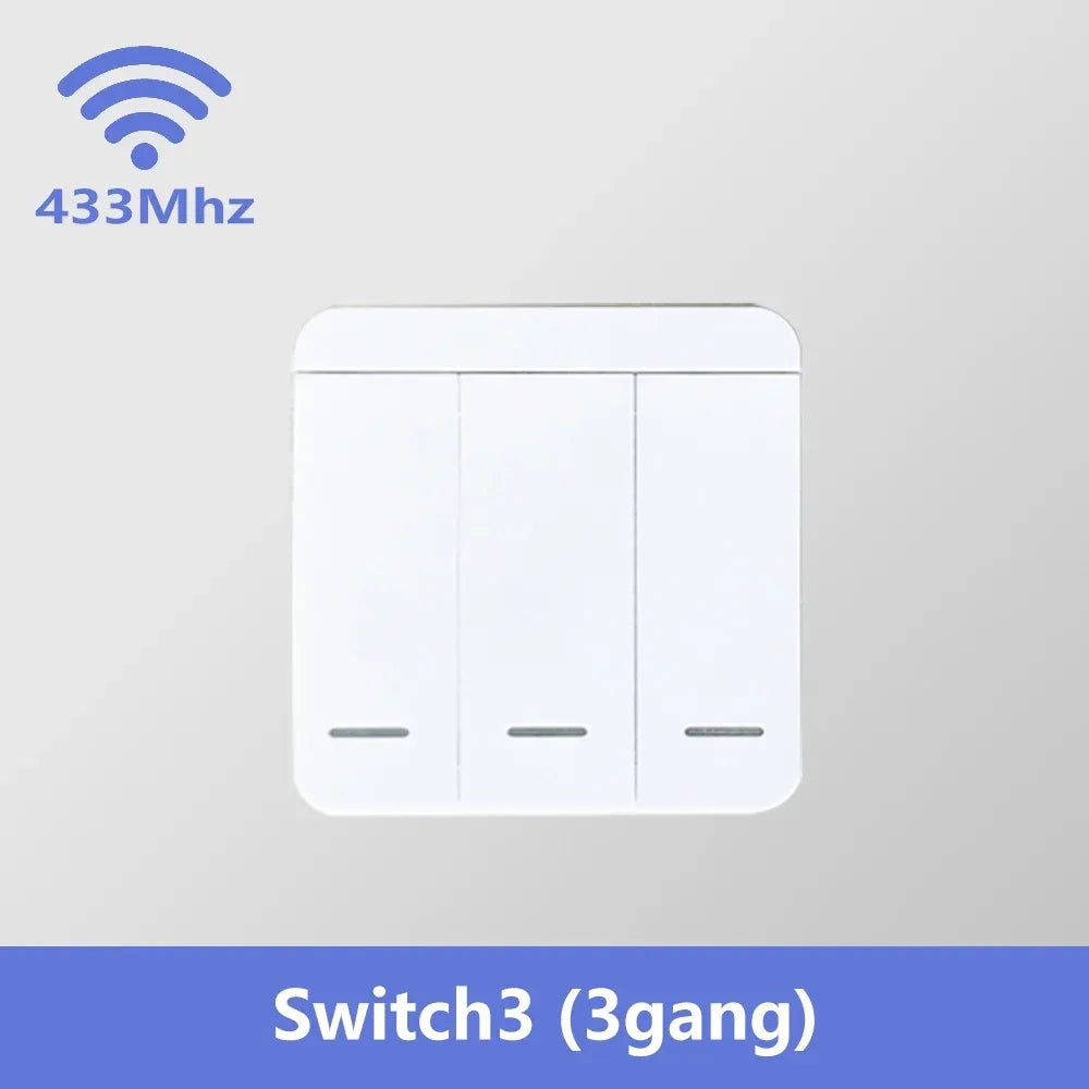 Tuya WIFI Switch 433MHz Smart Home Automation Relay Module 1/2/3 Gang Wireless Wall Switch Home Control Works with Alexa Google