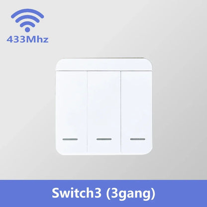 Tuya WIFI Switch 433MHz Smart Home Automation Relay Module 1/2/3 Gang Wireless Wall Switch Home Control Works with Alexa Google